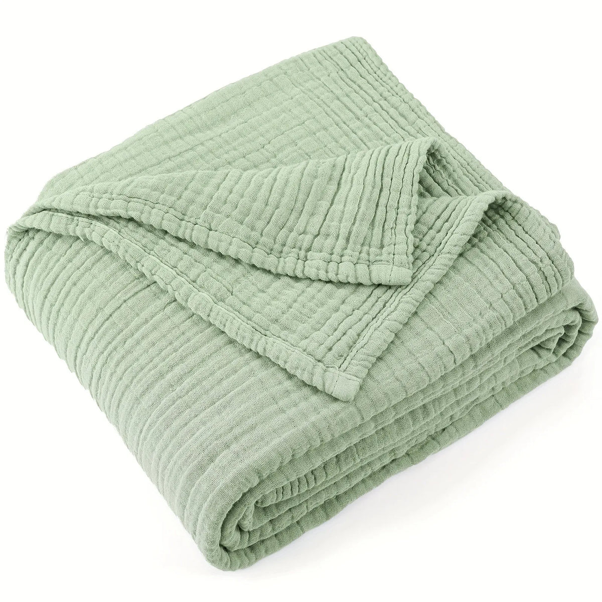 Manta de muselina de algodón de seis capas, transpirable y suave, para verano, salón, dormitorio, cama o sofá | Sansoti