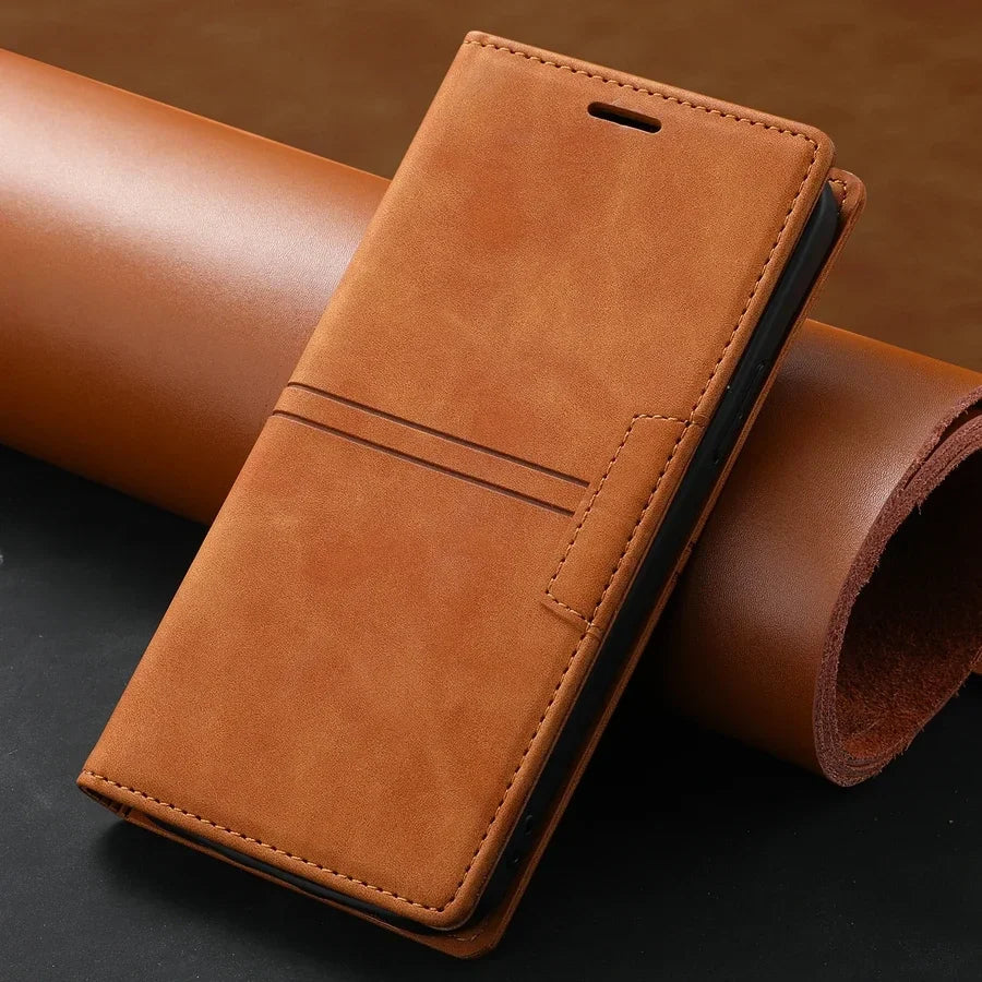 Leren Wallet-Hoesje voor Google Pixel met Magnetische Sluiting en Kaarthouder | Sansoti