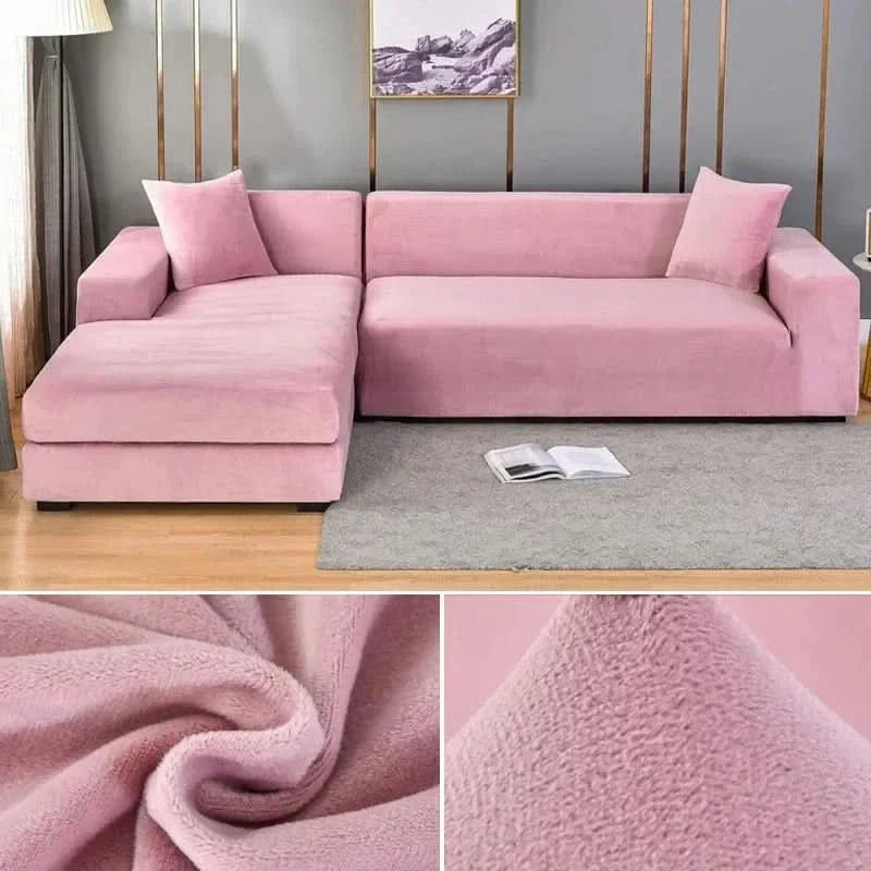 Housse de canapé en velours extensible élastique, protège-canapé antidérapante lavable pour canapé 1, 2 ou 3 places | Sansoti