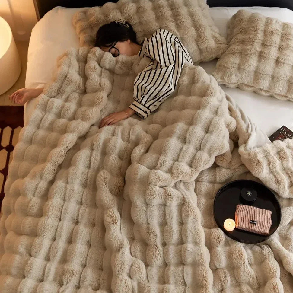 Zachte Imitatiebont Plaid - Pluizige Warme Deken voor Bank en Bed - 160x200 cm | Sansoti