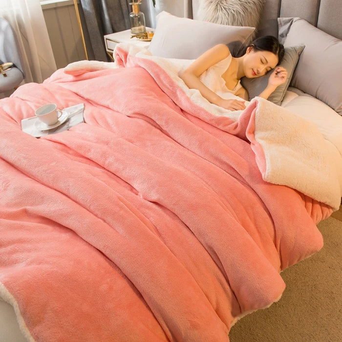 Wollplaid Decke | Warm & Weich | Wendbar | Für Bett, Sofa & Winter
