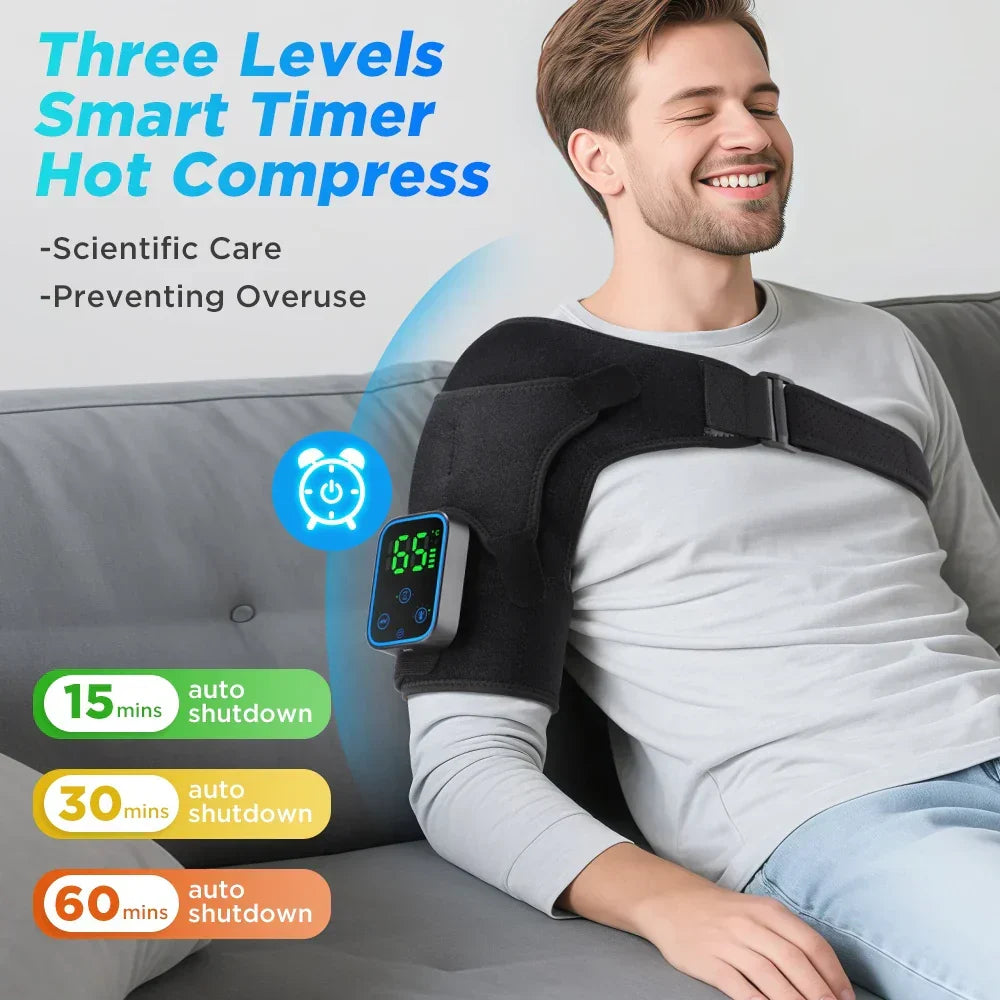 Electric Joint Massager with Heat and Vibration for Shoulder Elbow Knee Pain Relief App Control | Sansoti