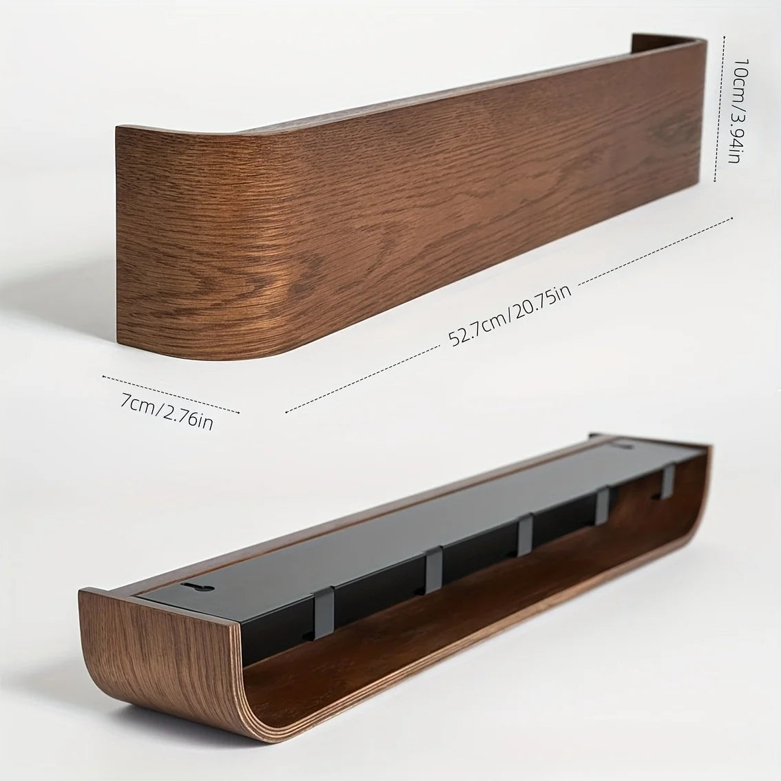 Houten Wandkapstok Met Verborgen Haken En Plank 53cm Modern | Sansoti