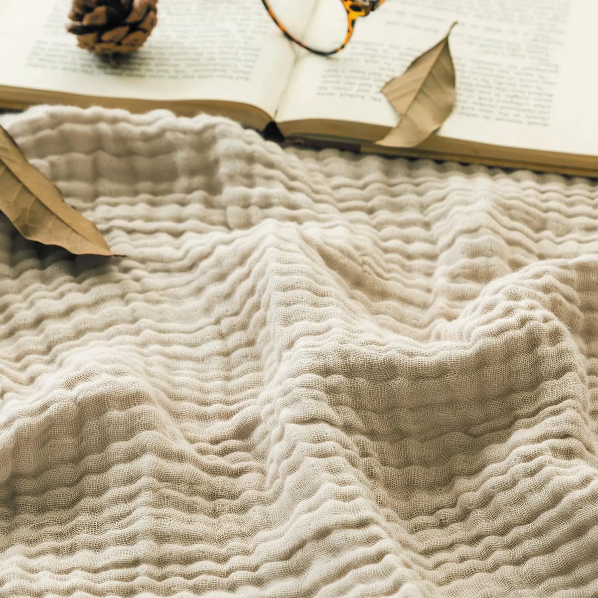 Japanse 100% Katoenen Mousseline Deken Grote Maat Bank Gaas Deken Slaapbank Kantoor Dutje Zacht Comfortabel Ademend Het hele seizoen