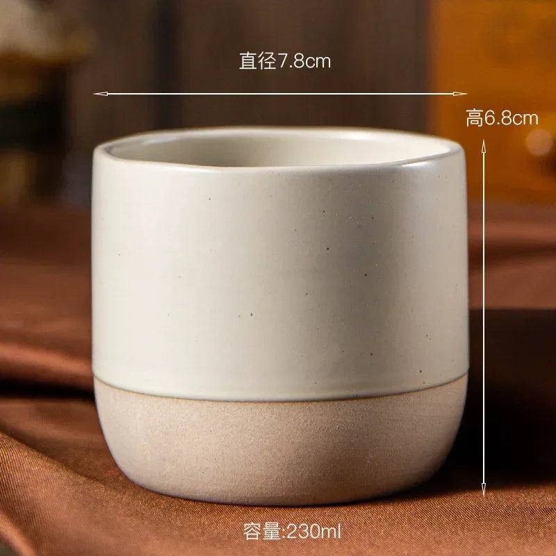 Japandi Kaffeetasse Keramik Handgefertigt Espressotasse Teetasse Japanischer Stil 100ml 180ml 230ml Wabi Sabi Steinzeug Kaffeetasse Restaurant Café | Restfield