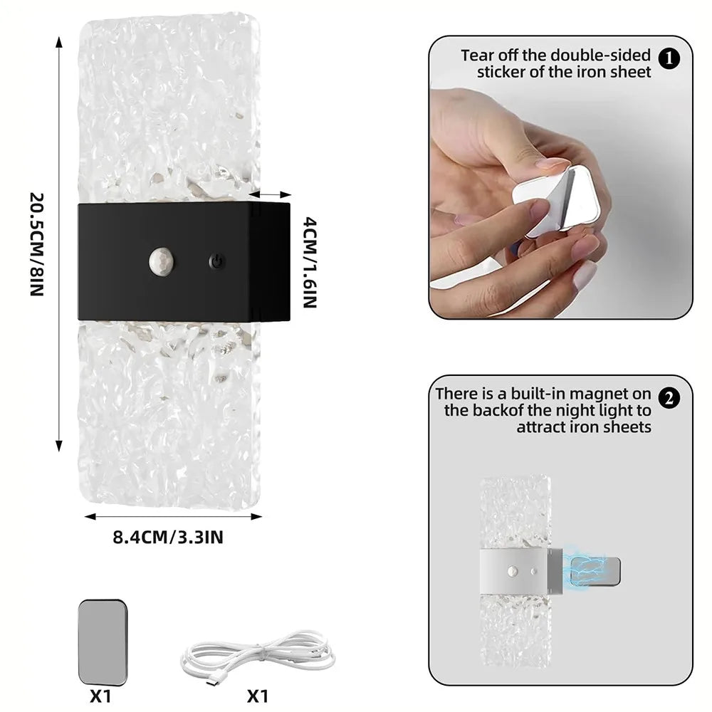 Draadloze LED Wandlamp Set 2 Stuks met Bewegingssensor USB Dimbaar Magnetisch Nachtlampje Slaapkamer | Sansoti