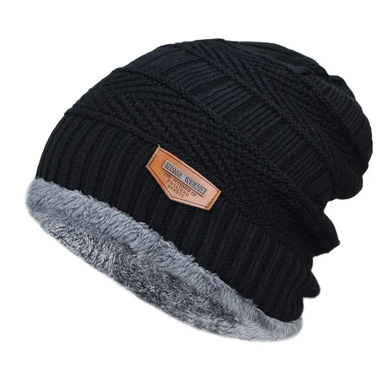 Gestrickte Wintermütze Winddicht Dicke Wolle Warme Skullcap Unisex Erwachsene Casual Outdoor Polyester Herbst | Sansoti