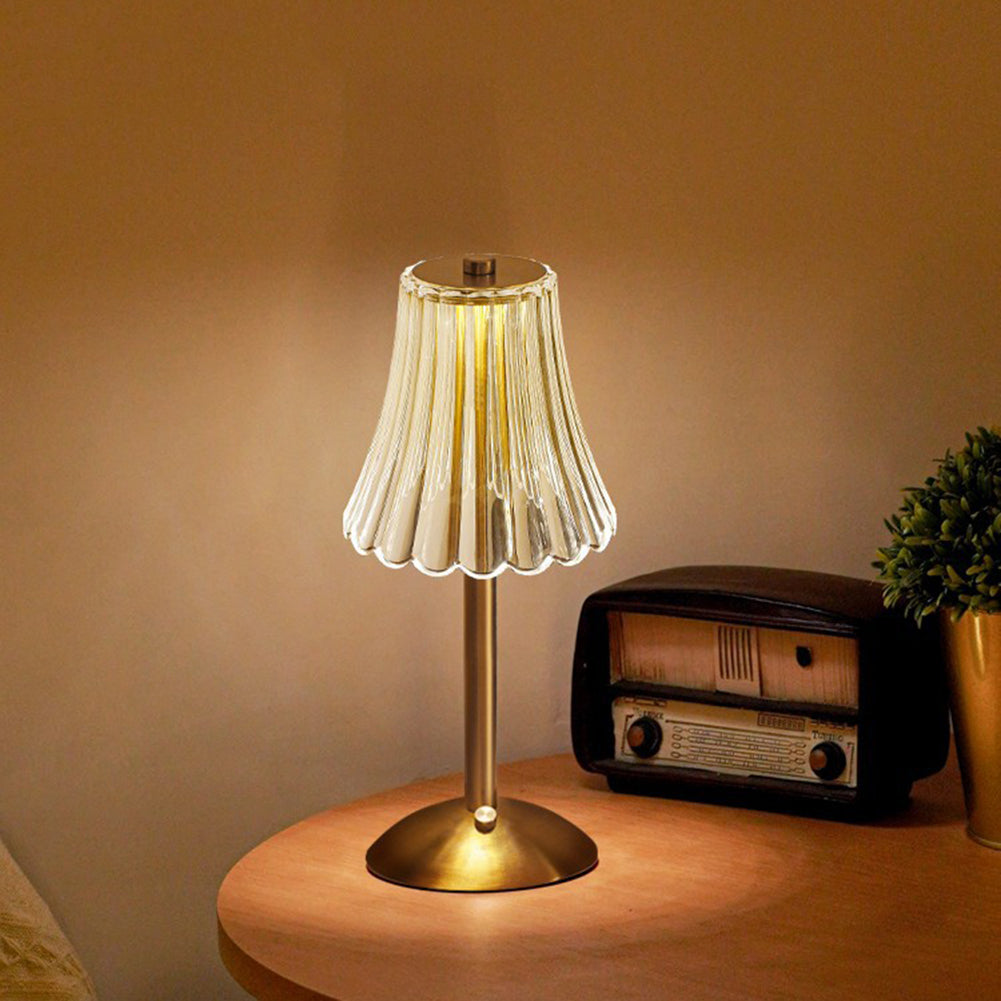 Lampe de table tactile LED dimmable Cristal Or Aluminium Acrylique Chambre Salon | Restfield