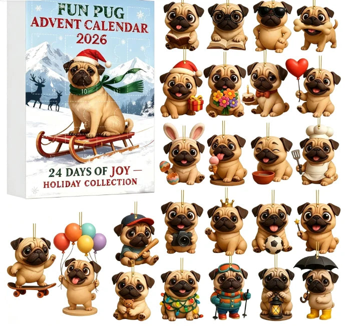 Adventskalender Honden Ornamenten 24 stuks Acryl Kerstdecoratie Hondenliefhebbers Kerstboom Feestdagen | Sansoti