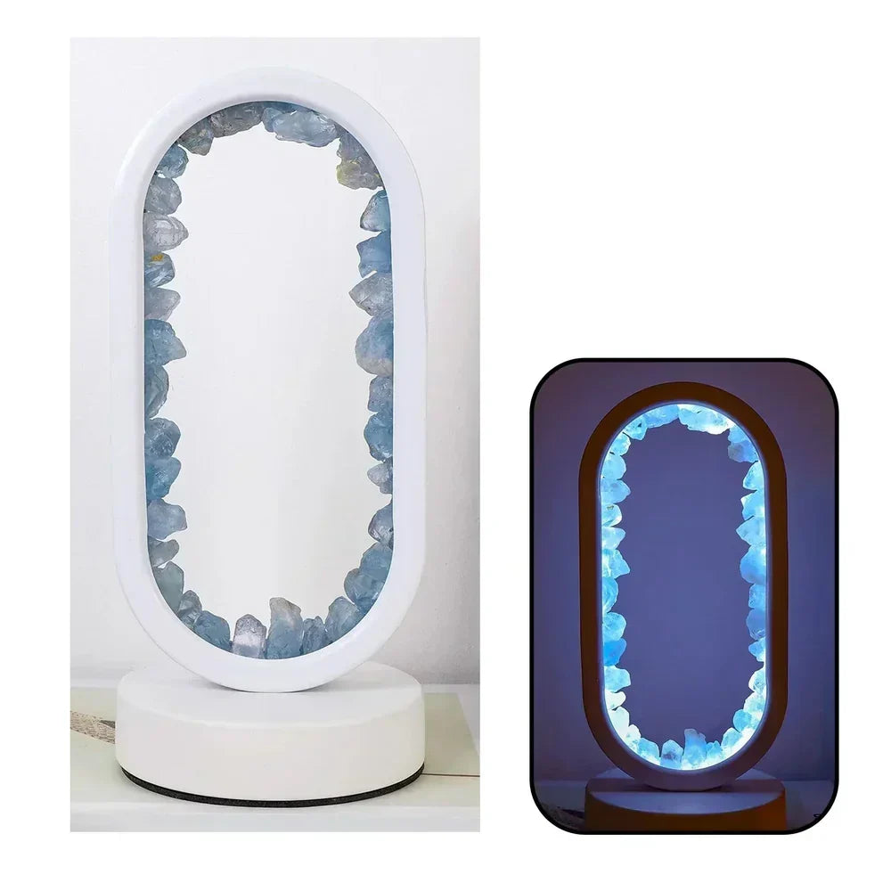 Handgemaakte Edelsteenlamp Amethist Celestiet Kristal Sfeerverlichting Ontspanning Meditatie Yoga Slaapkamer | Sansoti