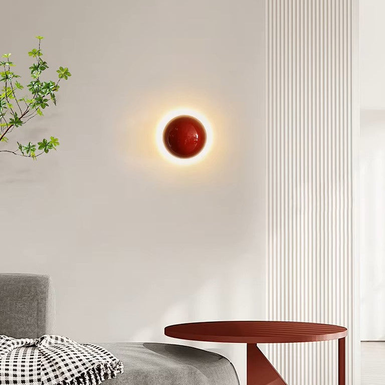 Ronde Wandlamp Metaal LED 16 cm Scandinavisch Design Sfeervol Licht Slaapkamer Hal Gang Woonkamer Brons | Sansoti