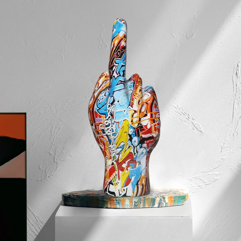 Beeldje Sculptuur Brutale Uitstraling Resin Decoratie Zwart 19cm Binnen Buiten | Sansoti