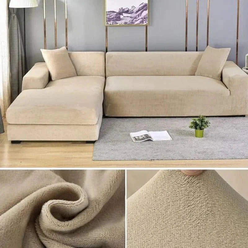 Housse de canapé en velours extensible élastique, protège-canapé antidérapante lavable pour canapé 1, 2 ou 3 places | Sansoti