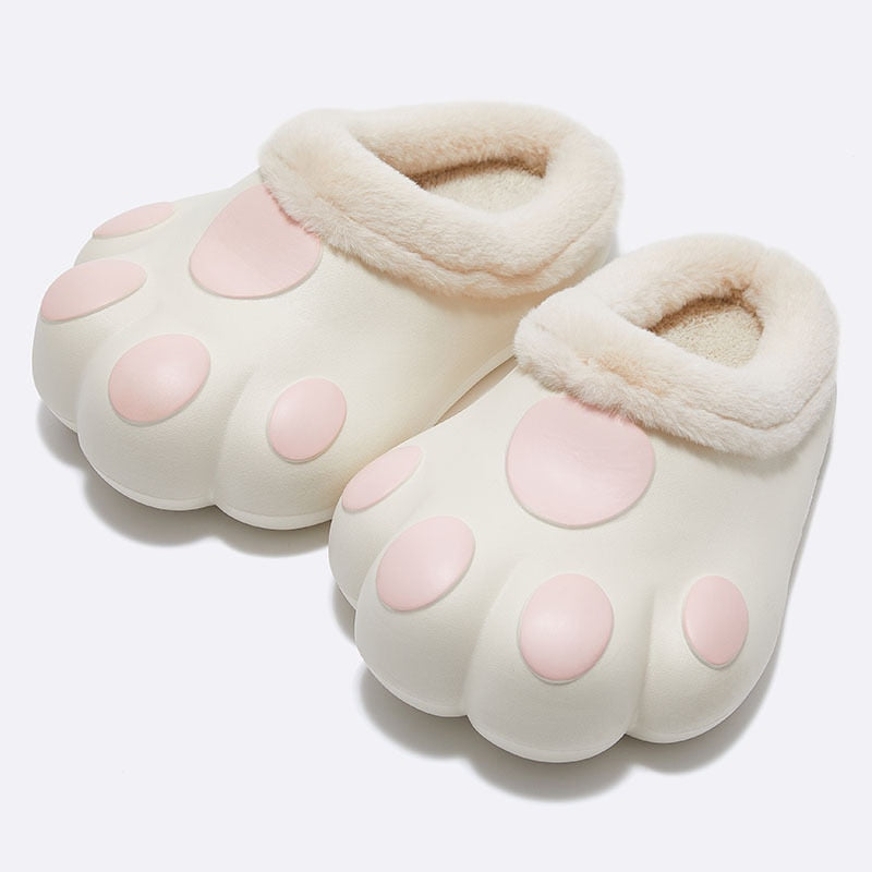 Plush House Slippers with Non-Slip Paw Design Soft Fleece Lining Warm Winter Socks Comfortable | Sansoti