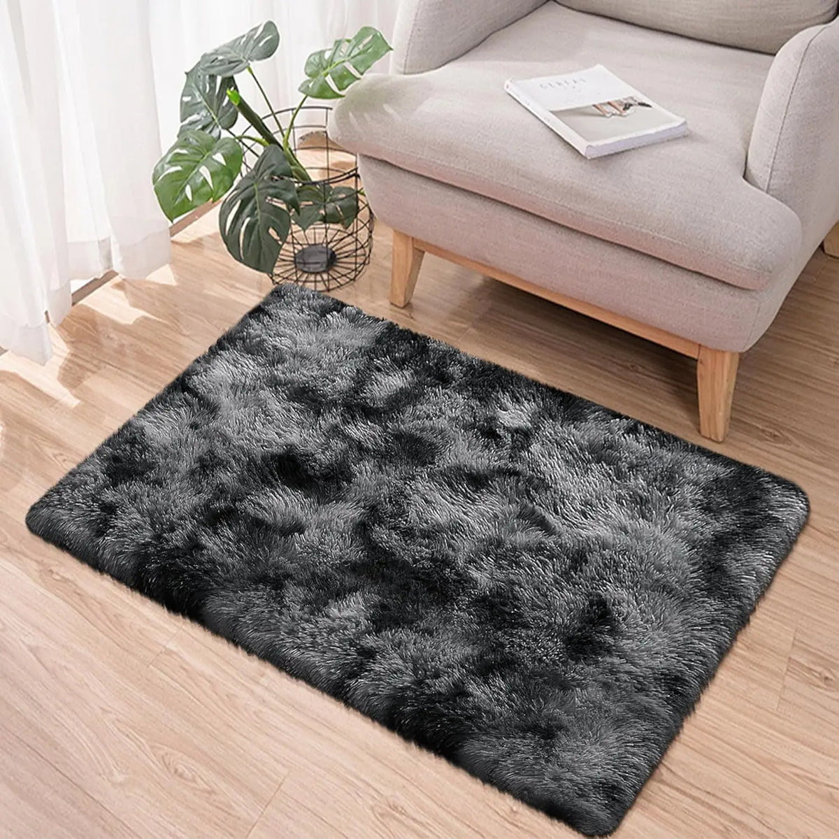 Tapis Tie-Dye en polyester 100x150 cm antidérapant lavable pour chambre à coucher, salon et chambre d’enfant décoratif | Sansoti