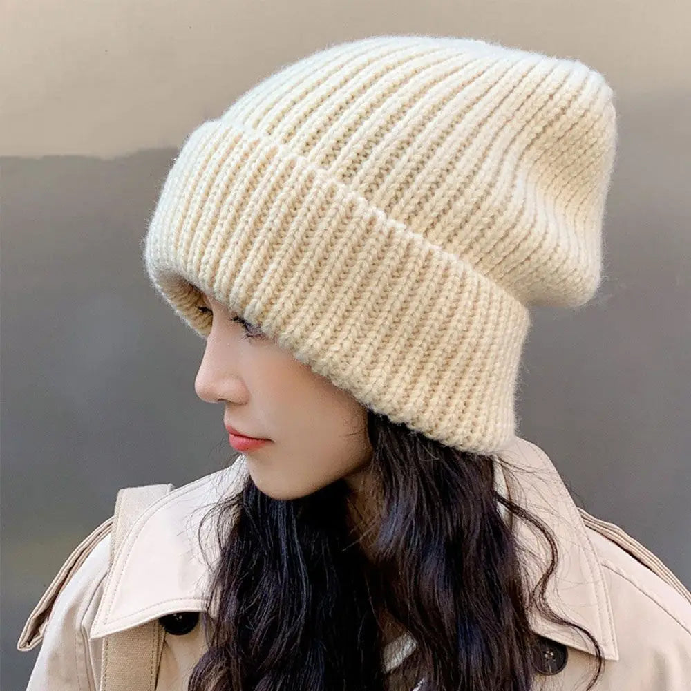 Gebreide Katoenen Muts Unisex Beanie Winterhoofdeksel Hip-Hop Streetwear Warmte Effen Kleur Skatewear | Sansoti