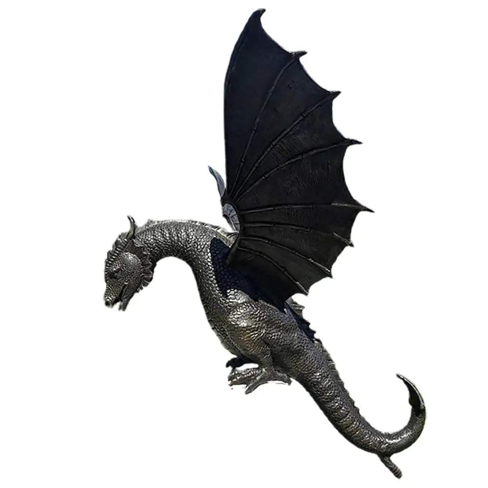 Drache Springbrunnen Gartenfigur Harz 35cm Bronze Wasserspeiender Drache Garten Skulptur Teich Terrasse Außendekoration Ornament | Restfield