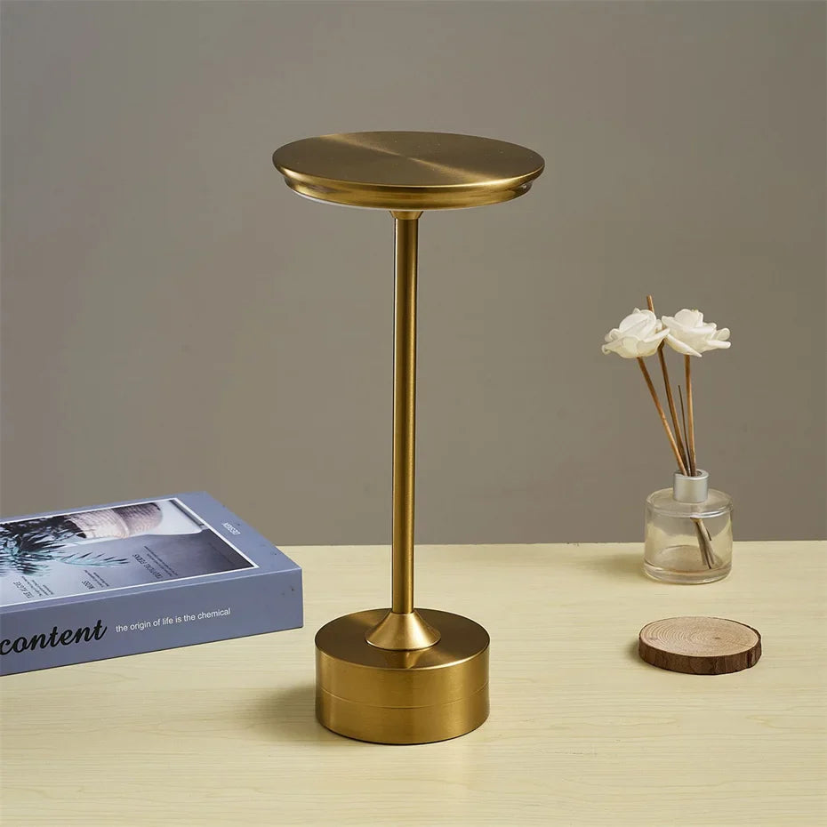 Draagbare Tafellamp Oplaadbaar met Touch Bediening en Drie Lichtstanden Metaal | Sansoti