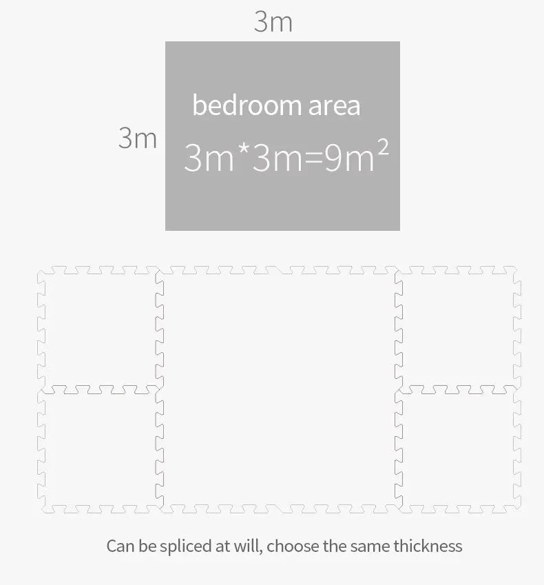 Vloerkleed Kinderkamer Speelmat EVA Foam Puzzelmat 30x30cm Interlock 16 Stuks | Sansoti