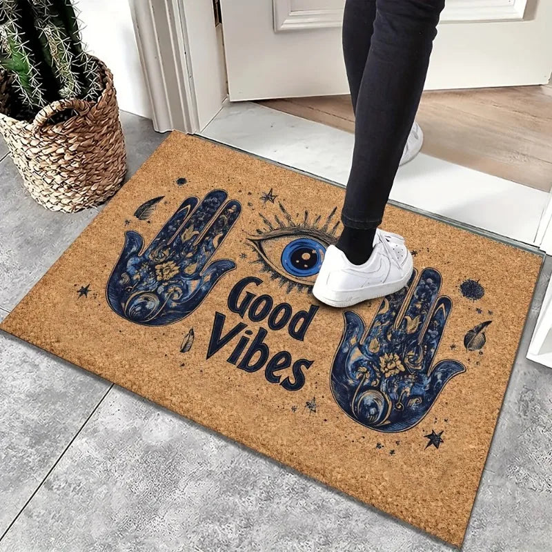 Paillasson en polyester antidérapant, anti-salissures, pour entrée et balcon, tapis facile à nettoyer, lavable et durable | Sansoti