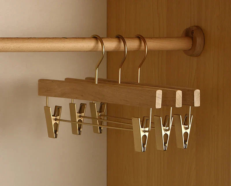 Kledinghangers Hout Breed Antislip Kamperhout Champagne Haak Pak Jas Kast | Sansoti