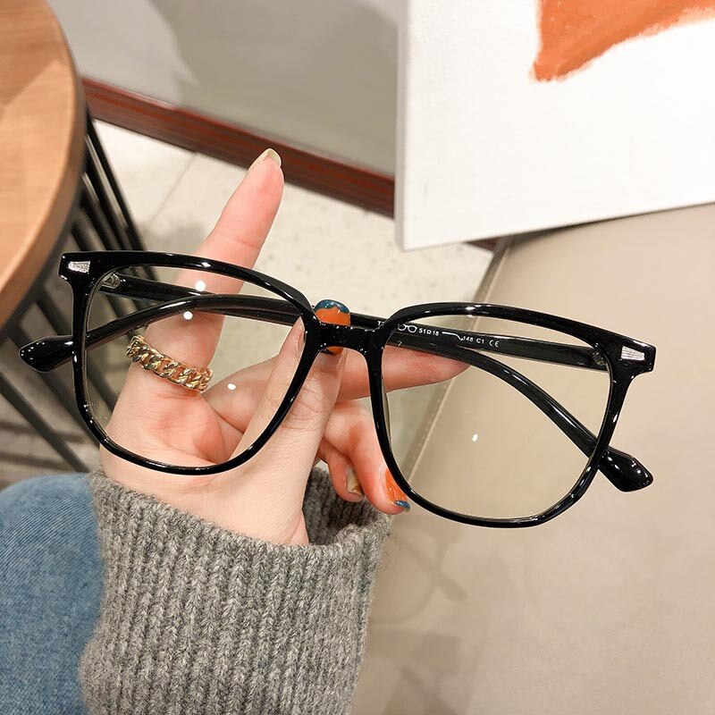 Prescription Glasses for Nearsightedness with Anti-Blue Light Filter | Unisex Oversized Frame | Reduces Eye Fatigue | Sansoti
