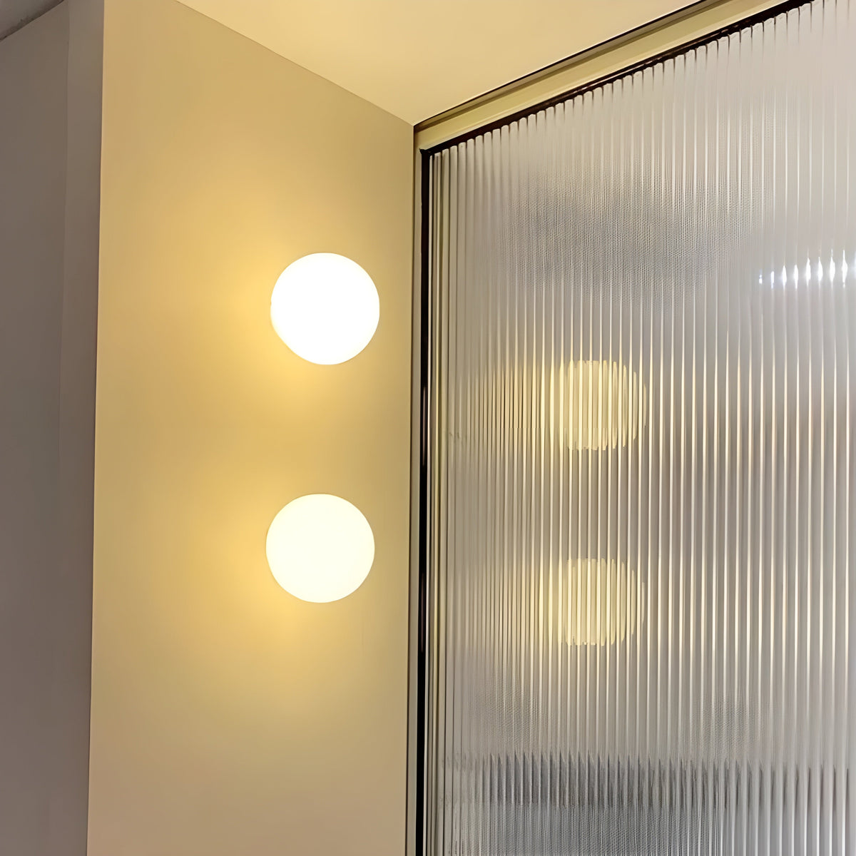 Wandleuchte Milchglas Rund G9-Fassung Modernes nordisches Interieur Sanfte Atmosphäre Flur Wohnzimmer Badezimmer | Sansoti