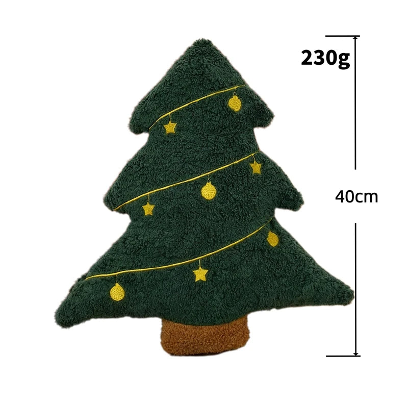Soft Christmas Tree Throw Pillows for Sofa and Chair Lumbar Support Decoration Red Green Holiday Ambiance | Sansoti