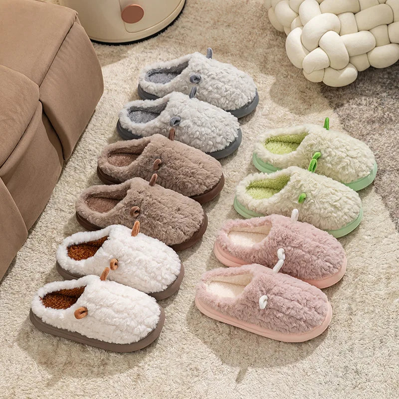 Zachte Damespantoffels met Fleecevoering Winterse Warmte Indoor Outdoor Antislip Zool Comfortabel Huisschoenen | Sansoti