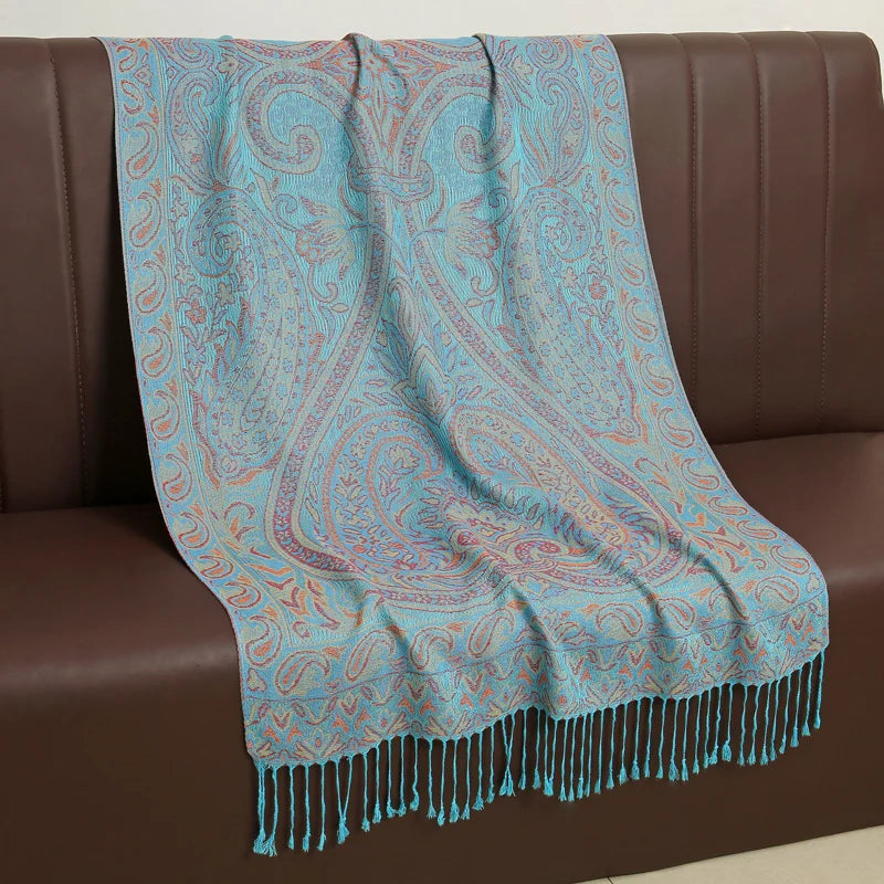 Pashmina Wrap Cashmere-look Women's 70x190cm Soft Winter Scarf Four Seasons Warm Foulard Elegant Scarf | Sansoti