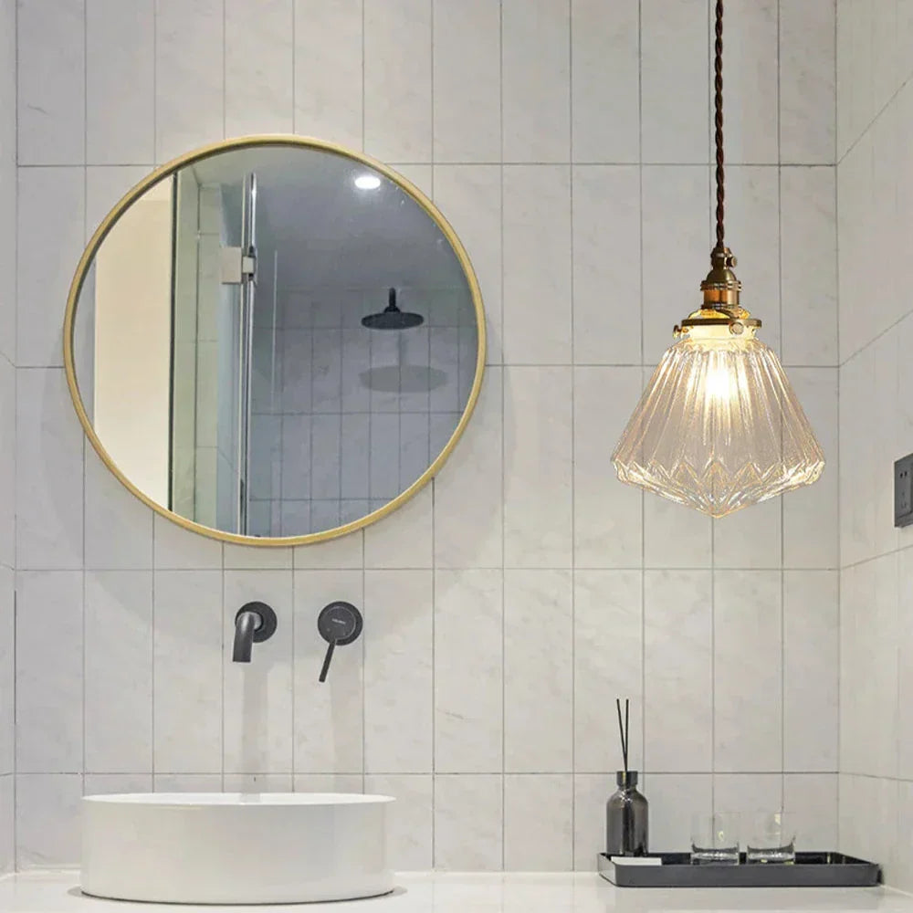 Suspension Verre Cristal Transparent Scandinave Rétro E27 15cm LED Salle à manger Salon Minimaliste | Restfield