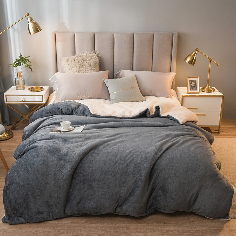 Wollplaid Decke | Warm & Weich | Wendbar | Für Bett, Sofa & Winter