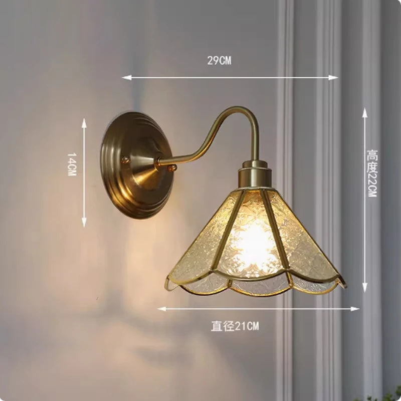 Wandlamp Tiffany Gebrandschilderd Glas Koper E27 Slaapkamer Woonkamer Gang Retro Vintage Wandverlichting Sfeerverlichting Klassiek | Sansoti