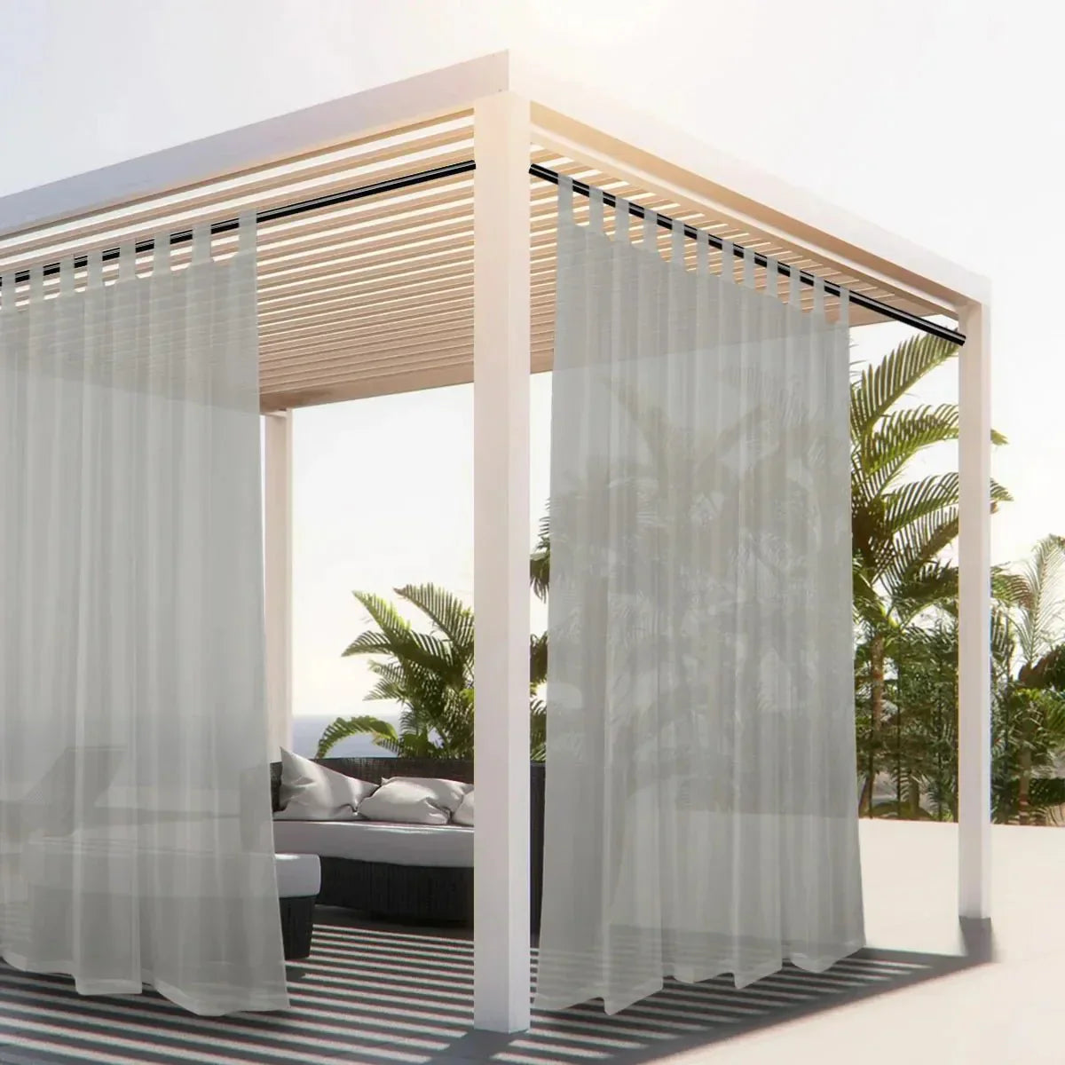 Waterafstotend Terrasgordijn – Lichtdoorlatende Privacybescherming voor Balkon & Pergola | Sansoti