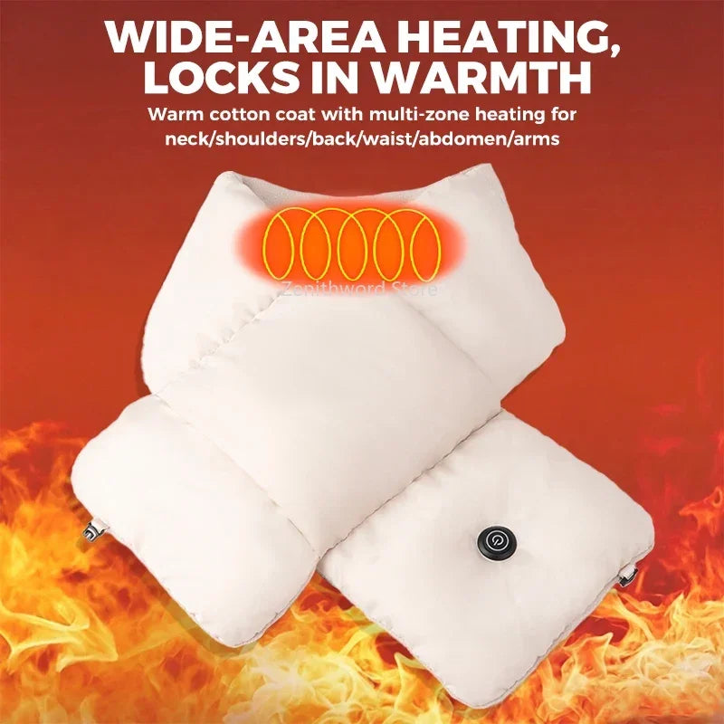Chauffe-cou chauffant rechargeable par USB, col en peluche, accessoire d’hiver unisexe, écharpe thermique pour l’extérieur | Sansoti