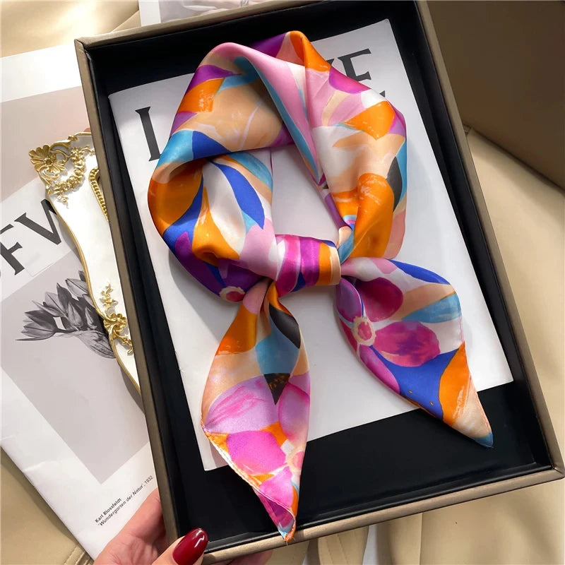 Square Satin Scarf 70x70cm Women's Headband Headscarf Neck Scarf Multifunctional Elegant Stylish Accessory | Sansoti