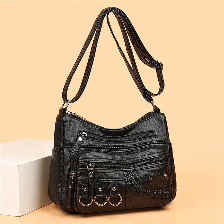 Vintage Handtas Vegan Leer Elegante Schoudertas Dames Retro Stijl Dagelijkse Tas Mode Accessoire Vrouwen | Sansoti
