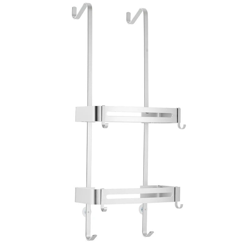 Duschregal Aluminium Schwarz Silber 2- oder 3-lagig Hängend Duschkabinentür Badezimmerschrank Ohne Bohren Shampoohalter Aufbewahrungsregal Badezimmer Organizer | Restfield