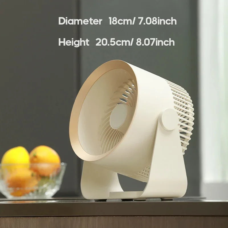 Kabelloser Umluftventilator 4000mAh Wiederaufladbar Wandmontage Ohne Bohren Leise Büro Badezimmer Schlafzimmer Luftzirkulation | Restfield