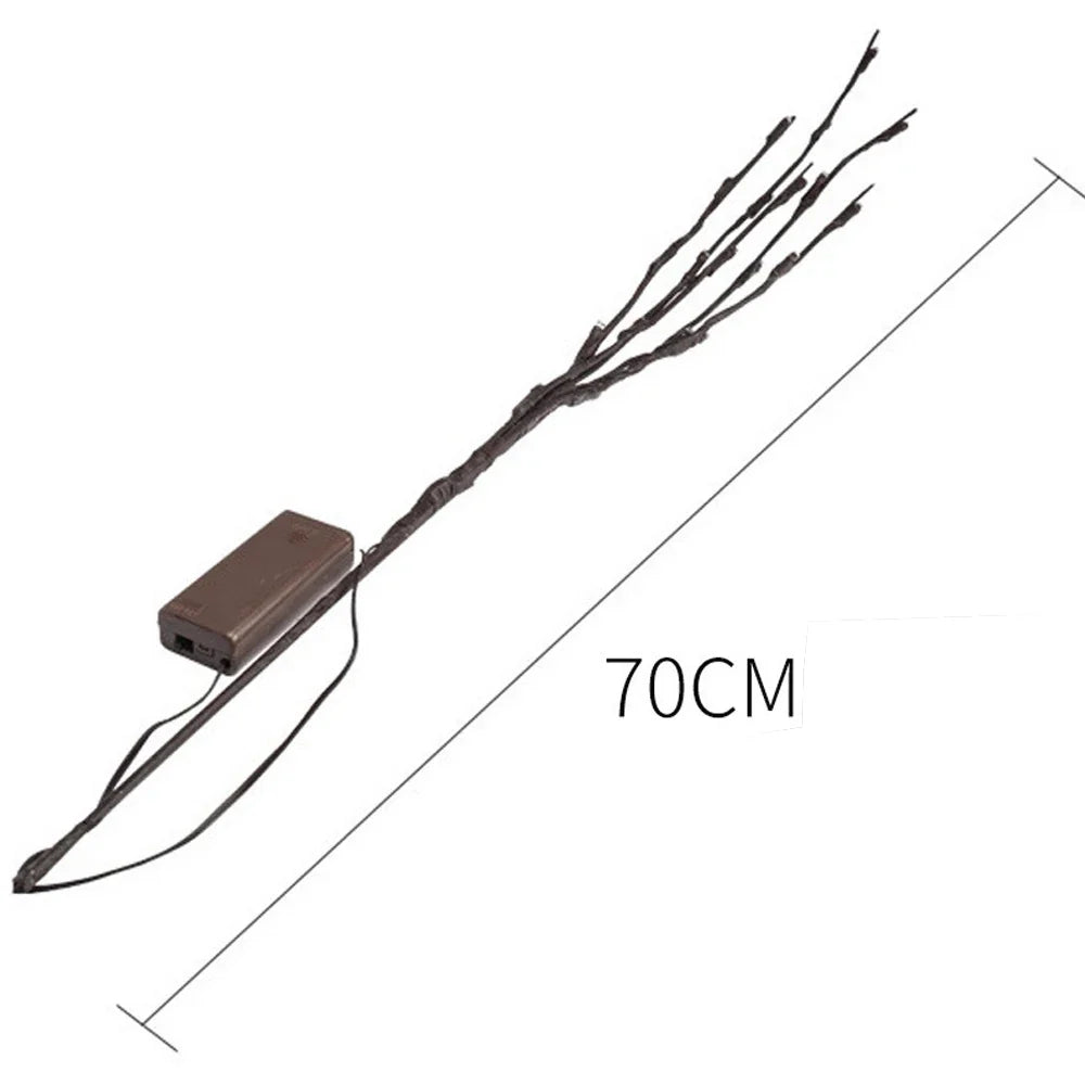 Decoratieve LED Takken Wilgenrozen met Lichtjes Batterij Sfeerlicht voor Vazen Warm Wit 70cm | Sansoti