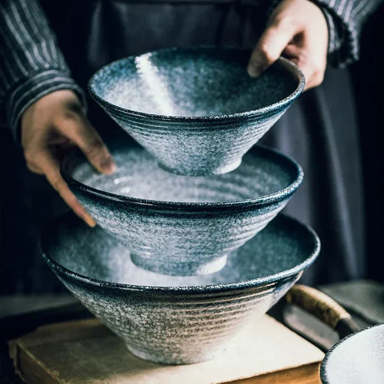 Ramenkom keramiek 18 cm Japans design soepkom noedelkom rijstkom servies keuken handgemaakt | Sansoti