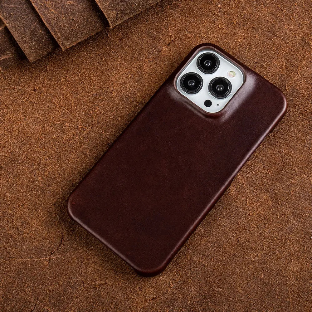 Lederhülle für iPhone aus Rindsleder Schutzhülle Handgefertigter Vintage-Stil Hochwertiger Halt Strapazierfähiges Design | Sansoti