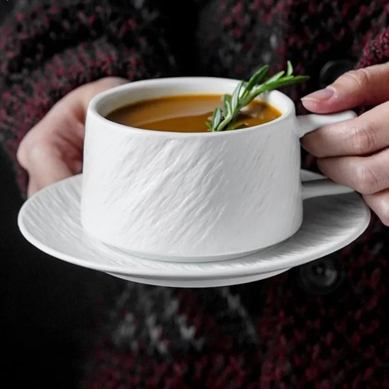 Keramische Koffiemok met Schotel – Scandinavisch Servies voor Koffie en Thee | Sansoti