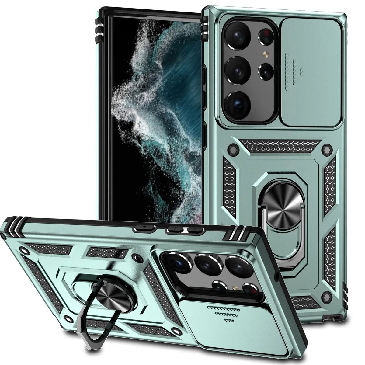 Protective Smartphone Case with Stand and Camera Protection for Galaxy S23 Series Black Blue Gold Protective | Sansoti