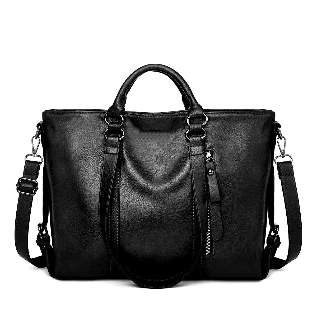 Leren Schoudertas Groot Dames Ruime Shopper Vintage Handtas Bruin Zwart Blauw Casual Dagelijks Werk Stijlvol | Sansoti