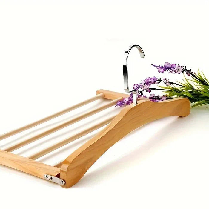 Houten Kledinghangers Walnoot & Natuurlijk Hout – Klassieke Garderobehanger met Metalen Haak – 38x38x12cm | Sansoti