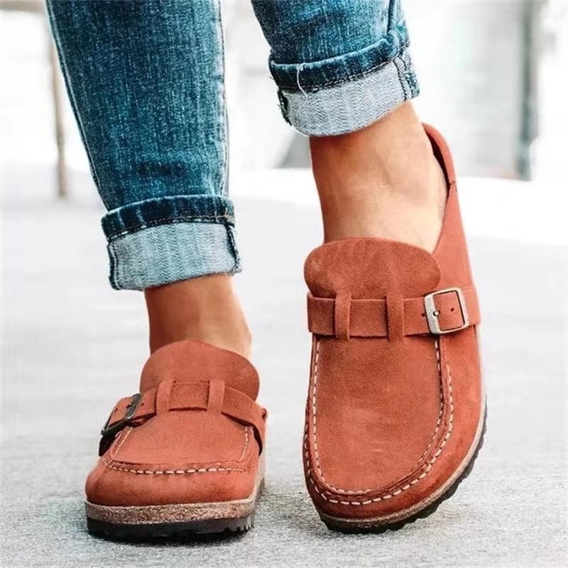 Retro Suède Slippers met Comfortabel Voetbed Zwart Groen Khaki Oranje Paars Maat 35-42 Dames Heren Unisex | Sansoti