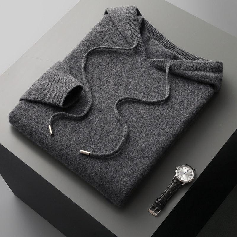 Wollen Hoodie met Capuchon voor Heren – Warm en Ademend Merino Trui – Thermoregulerende Outdoorkleding – Meerdere Kleuren | Sansoti