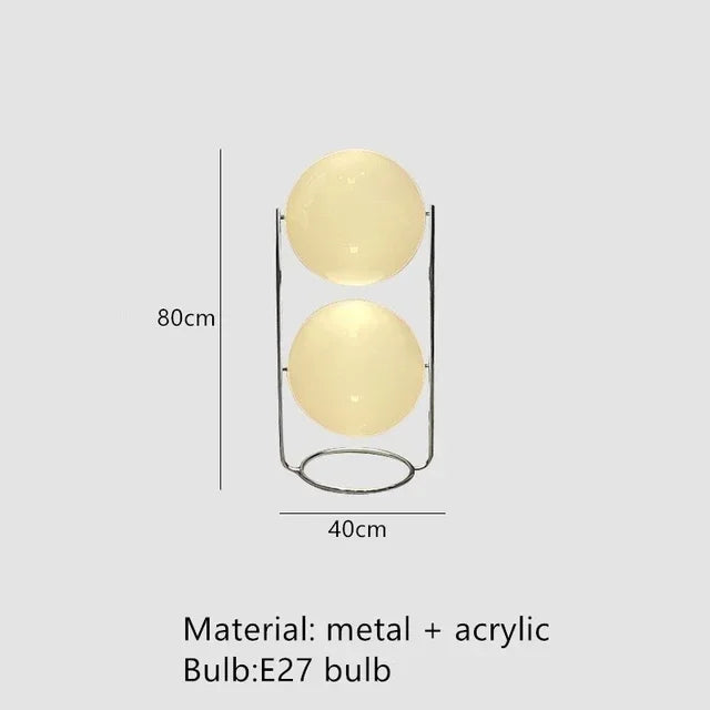 Vloerlamp Bol Wit Acryl Chroom Metaal Art Deco Design E27 LED | Sansoti