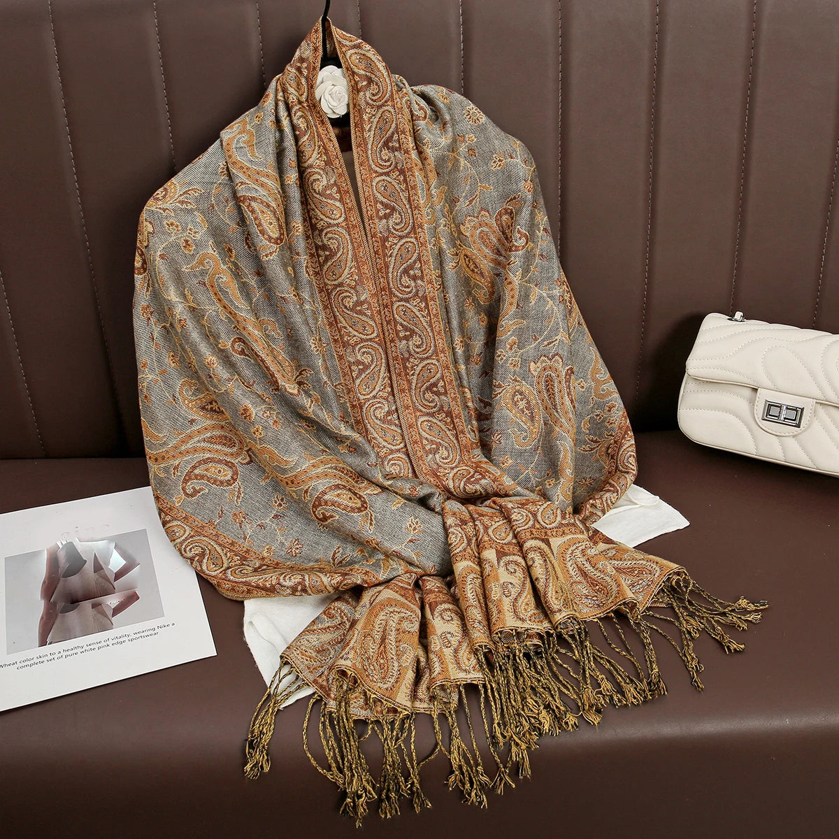 Pashmina Wrap Cashmere-look Women's 70x190cm Soft Winter Scarf Four Seasons Warm Foulard Elegant Scarf | Sansoti